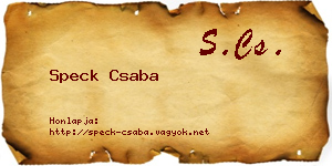 Speck Csaba névjegykártya